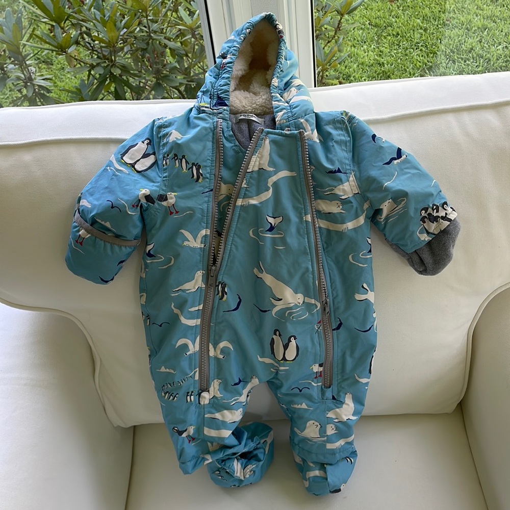 Mini Boden Waterproof Snowsuit. 0-3 months.